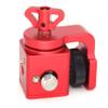360 Rotating Pan Tilt Bracket with Locating Pins, Camera 3/8" Screws Fixed 1/4" Monitor Bracket, Adjustable Back and Forth for Tripod Mount Ball Head DSLR Camera Arca Swiss Compatible (Red) view 1