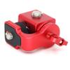 360 Rotating Pan Tilt Bracket with Locating Pins, Camera 3/8" Screws Fixed 1/4" Monitor Bracket, Adjustable Back and Forth for Tripod Mount Ball Head DSLR Camera Arca Swiss Compatible (Red) view 2