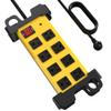 8 Outlet Heavy Duty Power Strip, 2700J Surge Protector with 6FT Extension Cord, Industrial Metal Powerstrip 15Amp, Wall Mount for Garage, Workshop, Home Office, Wide Spaced (6ft) view 1