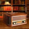 CUTPOIY Music Box Nostalgic Wooden Turntable Wireless Vinyl Record Player with AM, FM, CD, MP3 Recording to USB, AUX Input for Smartphone Tablets, RCA Output for Entertainment Home Decoration view 3
