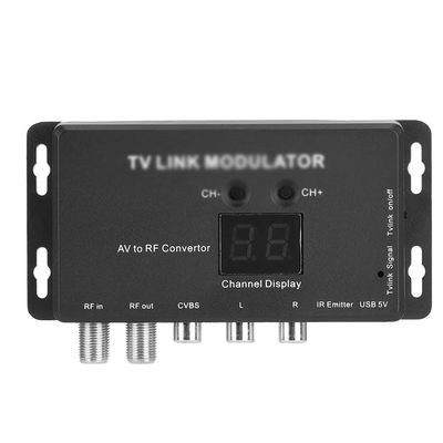 TYUHDUYUR UHF TV Modulator AV to RF Converter IR Extender with 21 Channel Display PAL/NTSC Optional Plastic Black (Color : D) (D)