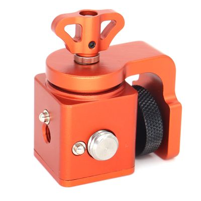 360 Rotating Pan Tilt Bracket with Locating Pins, Camera 3/8" Screws Fixed 1/4" Monitor Bracket, Adjustable Back and Forth for Tripod Mount Ball Head DSLR Camera Arca Swiss Compatible (Orange)
