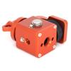 360 Rotating Pan Tilt Bracket with Locating Pins, Camera 3/8" Screws Fixed 1/4" Monitor Bracket, Adjustable Back and Forth for Tripod Mount Ball Head DSLR Camera Arca Swiss Compatible (Orange) view 3