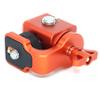 360 Rotating Pan Tilt Bracket with Locating Pins, Camera 3/8" Screws Fixed 1/4" Monitor Bracket, Adjustable Back and Forth for Tripod Mount Ball Head DSLR Camera Arca Swiss Compatible (Orange) view 4