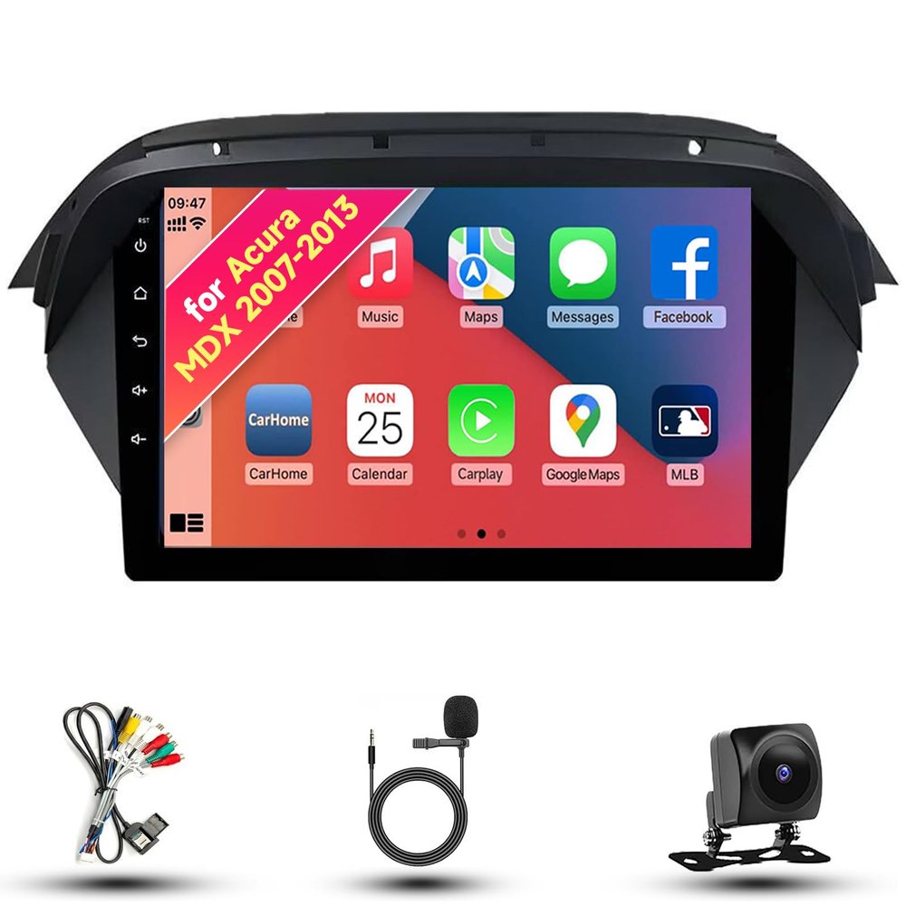 Radio for Honda Acura MDX 2007-2013 Android 13 9" IPS Touch Screen, Car Stereo with CarPlay & Android Auto, GPS Navigation DSP SWC 5G WiFi Camera 8CORE 8+256GB