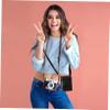Angoily PU Leather Camera Shoulder Bag for Mini Liplay Strap Solid Color Design Durable and Protective Camera Handbag for Easy Access Camera Accessories Compatible view 3