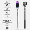 Golf Monopod Stick, Golf Swing Phone Holder, 46" Magnetic Aluminum Alloy Selfie Stick w/Tri-Leg Tripod Base Spike Stake Mount, Compatible w/iPhone Camera Magsafe, Golf Training Aid view 2