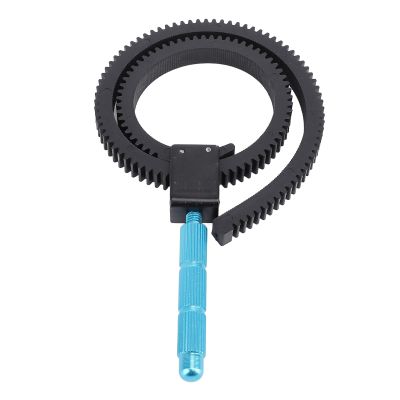 Follow Focus Ring Belt, Camera Focusing Ring Follow Focus Zoom Lens Lever for DLSR, Adjustable from 49mm to 82mm, Rubber Flexible Gear Belt with Adjustable Handle