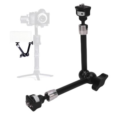 11 Articulating Magic Arm Clamp Mount, Camera Monitor Mount with 1/4 Screw and Locating Pins & Holes, Articulating Arm for DSLR Action Camera Video Light