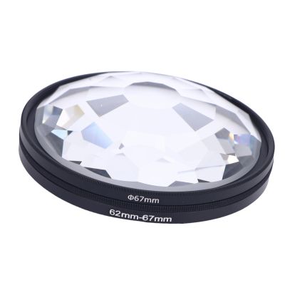 67MM Kaleidoscope Filter, Kaleidoscope Glass Prism Lens Fi lter with 62mm Adapter, Special Effects Filter Accessories for Digital Cameras and SLRs