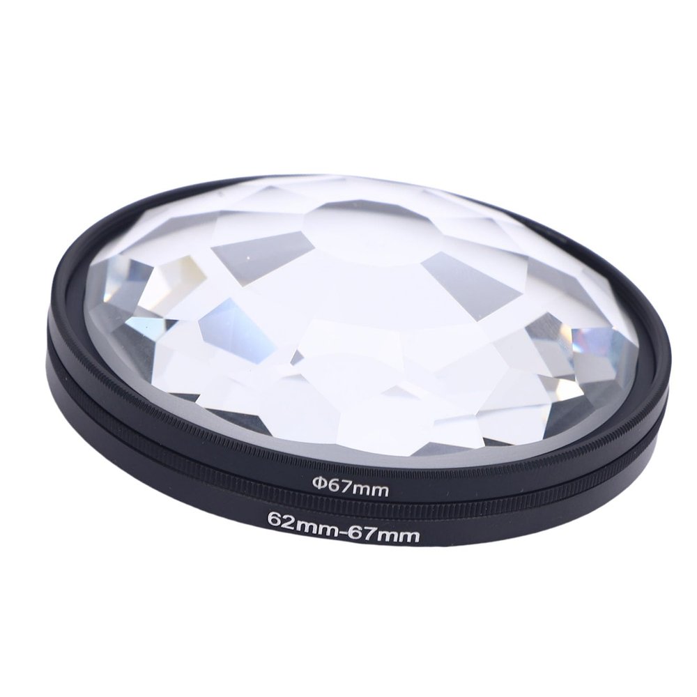 67MM Kaleidoscope Filter, Kaleidoscope Glass Prism Lens Fi lter with 62mm Adapter, Special Effects Filter Accessories for Digital Cameras and SLRs