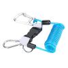 HERCHR Scuba Diving Lanyard, Heavy Duty Stainless Steel Spring Coiled Lanyard with Quick Release Buckle and Webbing Strap for Cameras and Dive Lights (Blue) view 1