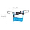 HERCHR Scuba Diving Lanyard, Heavy Duty Stainless Steel Spring Coiled Lanyard with Quick Release Buckle and Webbing Strap for Cameras and Dive Lights (Blue) view 2