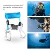 HERCHR Scuba Diving Lanyard, Heavy Duty Stainless Steel Spring Coiled Lanyard with Quick Release Buckle and Webbing Strap for Cameras and Dive Lights (Blue) view 4