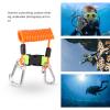 HERCHR Scuba Diving Lanyard, Heavy Duty Stainless Steel Spring Coiled Lanyard with Quick Release Buckle and Webbing Strap for Cameras and Dive Lights (Orange) view 2