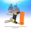 HERCHR Scuba Diving Lanyard, Heavy Duty Stainless Steel Spring Coiled Lanyard with Quick Release Buckle and Webbing Strap for Cameras and Dive Lights (Orange) view 3