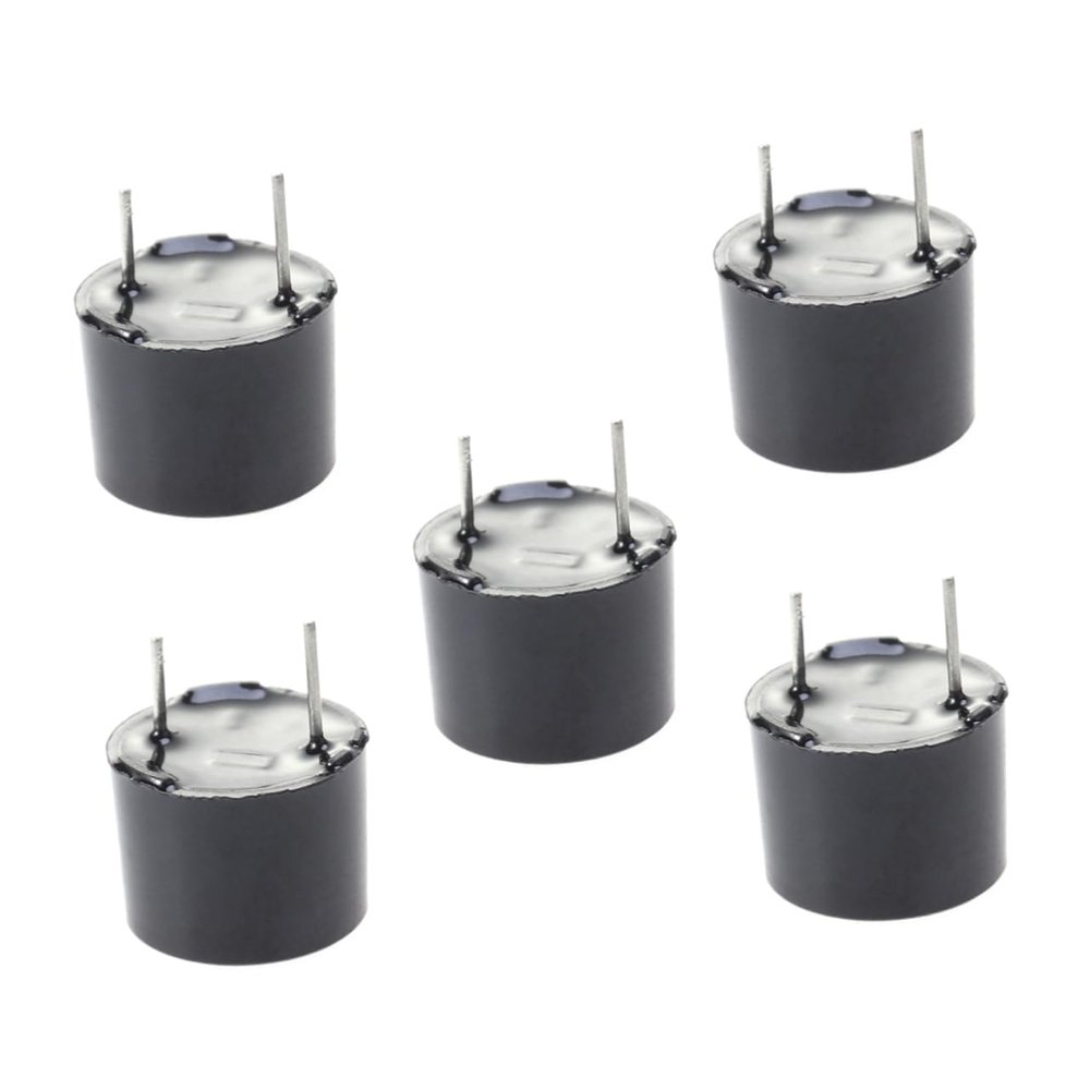 DECHOUS 5 PCS Dc Sound Alarm Small Enclosed Electronic Electromagnetic with Wires Black for Industrial Applications Low Power Consumption Output