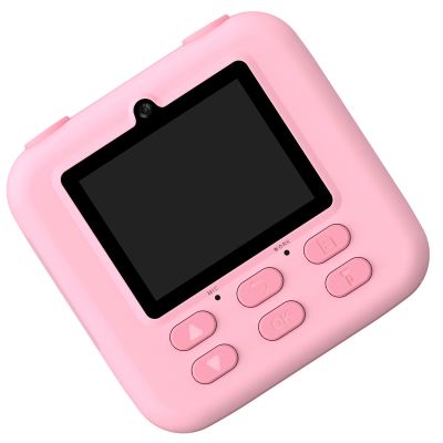 Kids Camera Instant Print, Dual Lens 48MP Digital Camera for Boys Girls, 1080P HD Video, 2.4in Screen, Selfie Cam with 32GB Card, 2 Rolls Printer Paper (Rose)