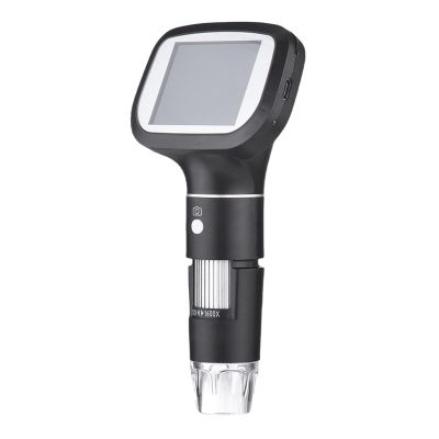 1600X Digital Microscope, Handheld Magnifier, 2.4 Inch Screen, 8 Adjustable LED Lights, PC View, Photo A Video, Portable Microscope with Stand for Teen Adult