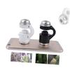 KOCKSHION Universal Portable Clip-on Microscope for Mobile Phones with LED Light 30x Magnification White Handheld Design for Students and Nature Enthusiasts view 4