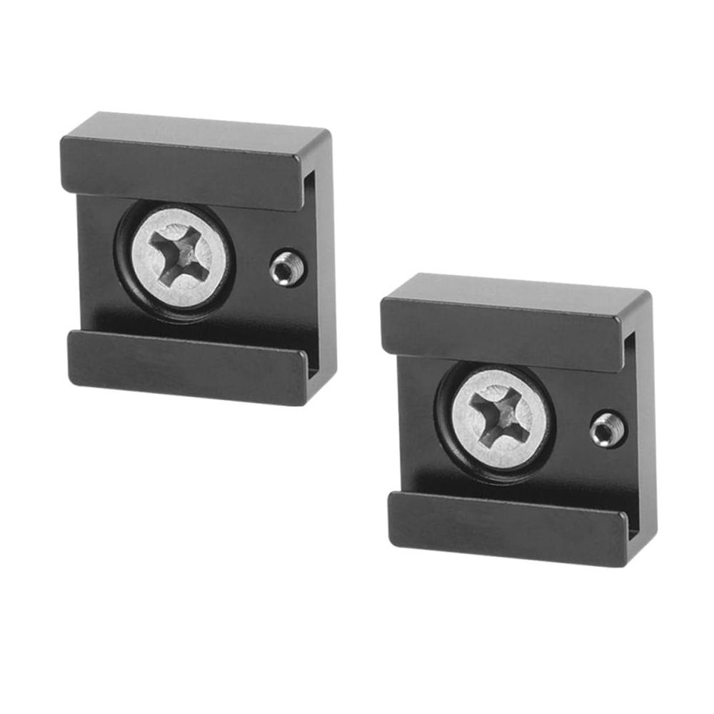 FELTECHELECTR 2Pcs Cold Shoe Flash Adapter Quick Release Bracket for Cameras Durable Mount Clamp Style Compatible with Flashes Black