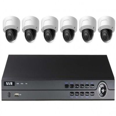 CCTVWHOLESALEOUTLET 8CH AI 4K NVR Security System with 2.8mm Fixed Lens 6 Outdoor 2MP Dome Cameras, 2TB HDD, Smart Detection, PoE