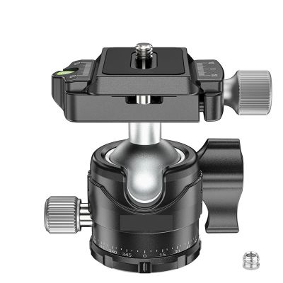 30mm Low Profile Tripod Ball Head 360 Degree Rotatable Tripod Head for DSLR Camera Telescope Phone Clip Max Load 5kg