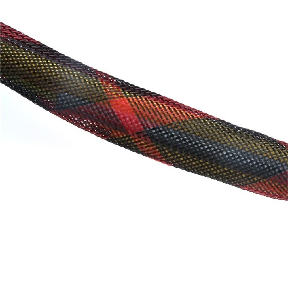 10M Cable Braiding Sleeves, Black and Red 2-25mm Winding Sleeves for Cable Finishing Retractable Sleeve(4mm)