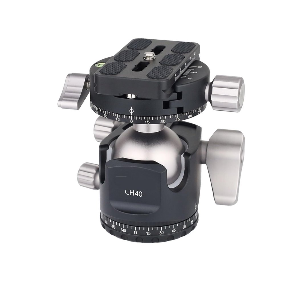 CH40 Low Profile Tripod Ball Head Damping Fine Tune Panoramic ballheads Lower Gravity Center Smooth Operation High Build