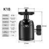 360 Panoramic Shooting Ball Head Camera Tripod Fixed Mounting Adapter Rotatable Mi/ni Head for Sony Nikon Canon DSLR(K18) view 2