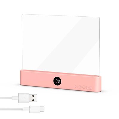 KYOFIS Rechargeable LED Flat Book Light, Timer, Dimmable Brightness, Portable Panel Plate Reading Lamp for Night, Gifts for Readers(Pink)