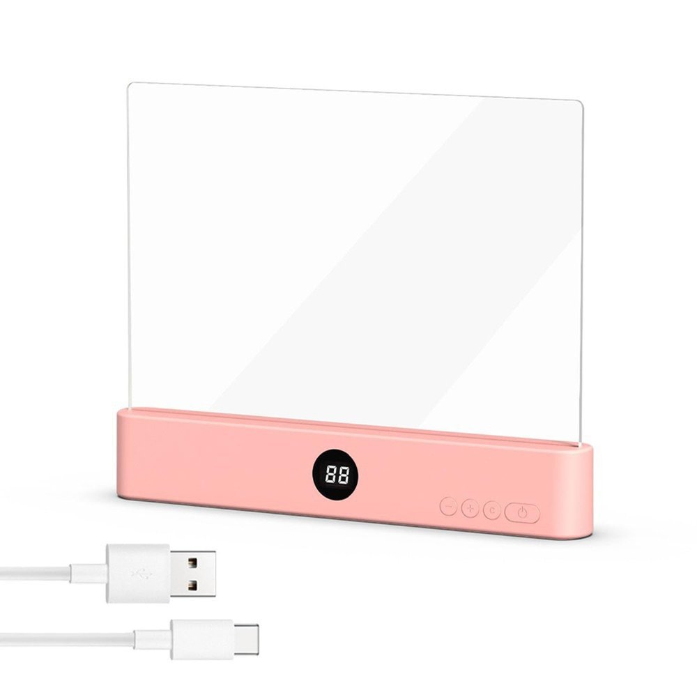 KYOFIS Rechargeable LED Flat Book Light, Timer, Dimmable Brightness, Portable Panel Plate Reading Lamp for Night, Gifts for Readers(Pink)