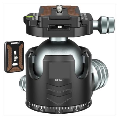 52mm Tripod Head for DSLR Camera Tripod Monopod Quick Release Plate Low Profile Ballhead Max Load 30kg(52mm Tripod Head)