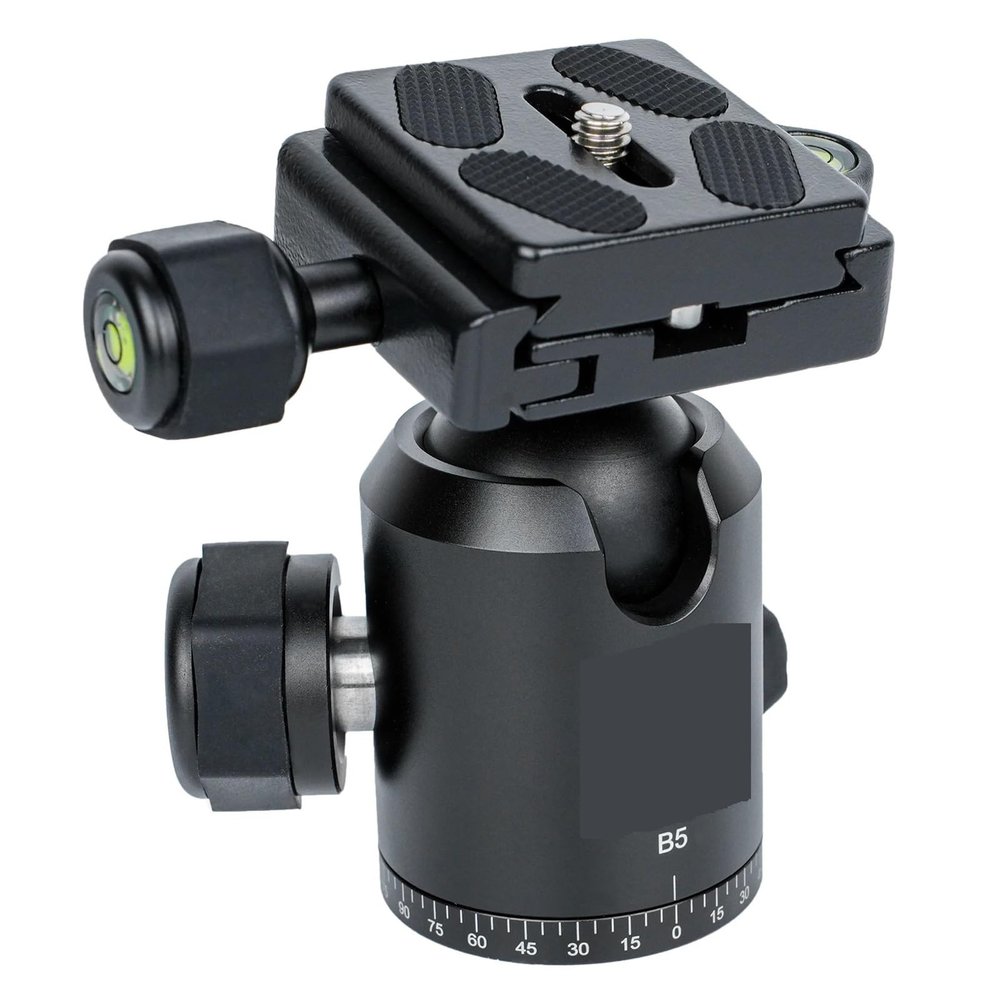 B5 Ballhead Tripod Mount Adapter 36mm Ball Head Adapter 1/4 3/8 Inches Screw Hole Quick Release Plate for Camera Tripod