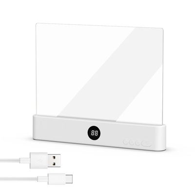 KYOFIS Rechargeable LED Flat Book Light, Timer, Dimmable Brightness, Portable Panel Plate Reading Lamp for Night, Gifts for Readers(White)