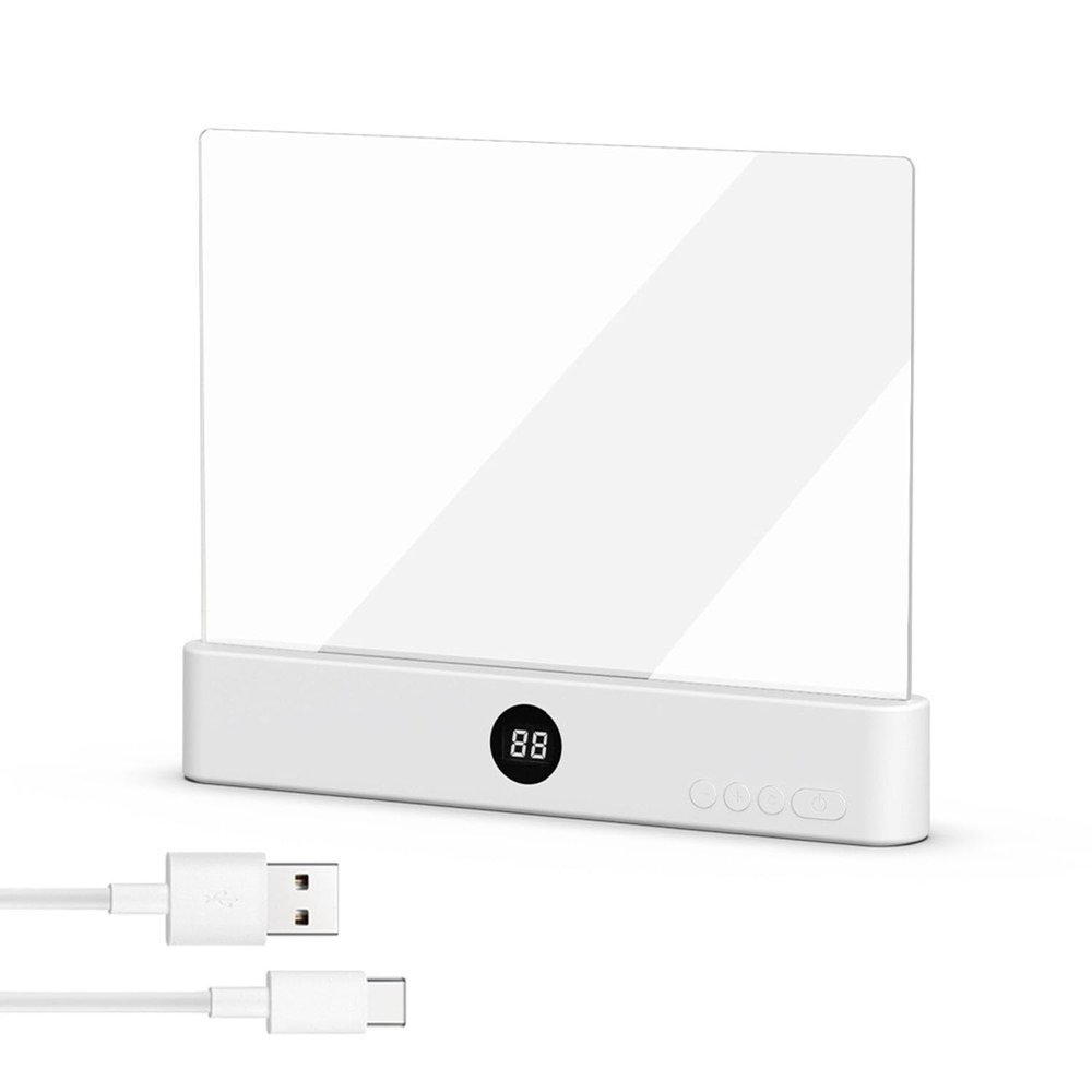 KYOFIS Rechargeable LED Flat Book Light, Timer, Dimmable Brightness, Portable Panel Plate Reading Lamp for Night, Gifts for Readers(White)