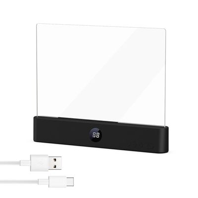 KYOFIS Rechargeable LED Flat Book Light, Timer, Dimmable Brightness, Portable Panel Plate Reading Lamp for Night, Gifts for Readers(Black)
