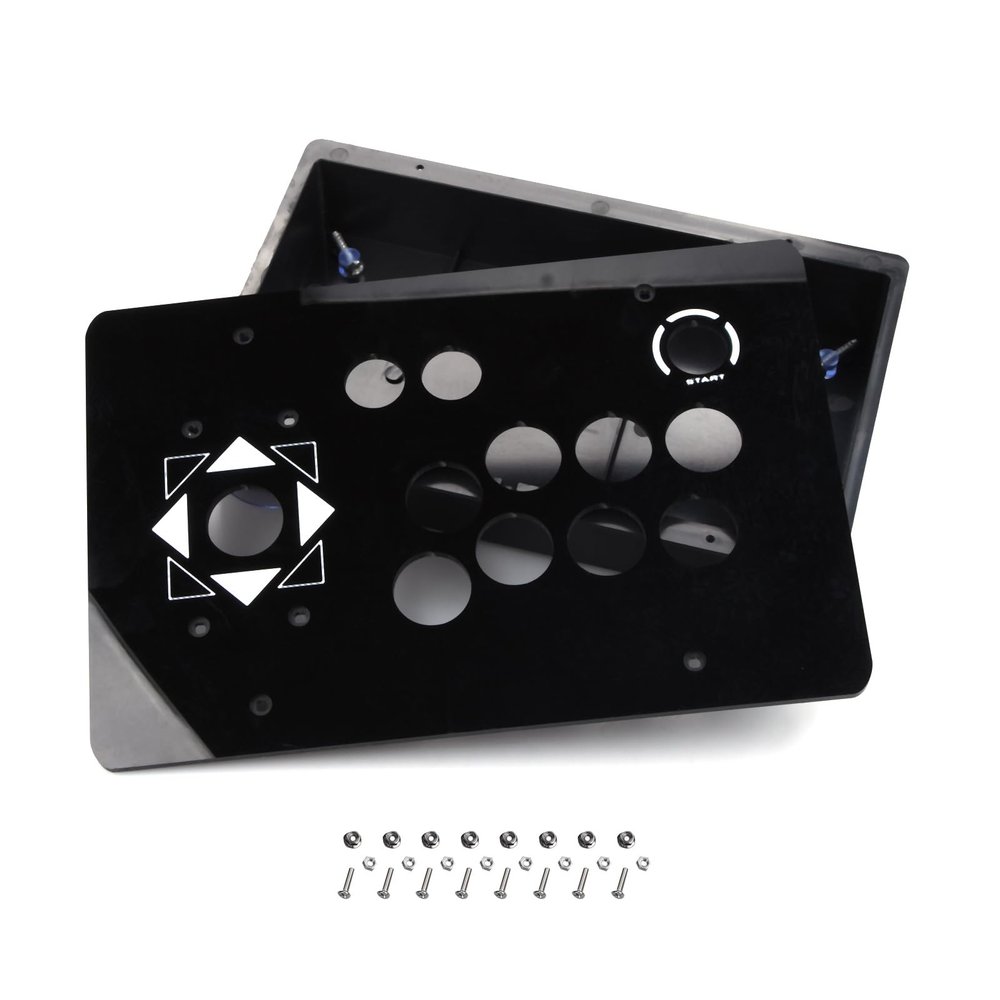 Black Arcade Joystick Acrylic Pane+Case DIY Game PC Rocker Joystick for Arcade