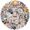 100pcs Coffee Stickers for Adults Teens Waterproof Vinyl Perfect for Phone Cases, Laptops, Luggage, Birthday Parties, Picnic Crafts, and Daily Decoration view 1