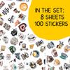 100pcs Coffee Stickers for Adults Teens Waterproof Vinyl Perfect for Phone Cases, Laptops, Luggage, Birthday Parties, Picnic Crafts, and Daily Decoration view 2