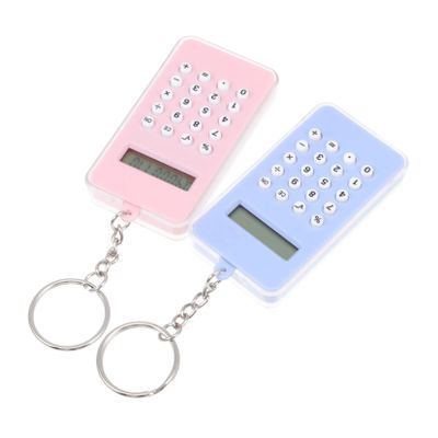 FONDOTIN 2pcs Creative Calculator Pendant Keychain Hanging Ornament for School and Office for Students and Professionals