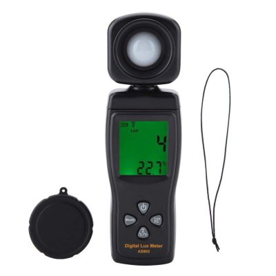 AS803 Digital Illuminance Meter Range Up to 200,000 Lux 180 Rotatable Sensor Backlight Display for Warehouses Farms