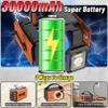 30000mAh Emergency Radio with NOAA Weather Alert, Emergency Hand Crank Weather Radio Portable AM/FM/NOAA Solar Radio with Compass SOS&Flashlight for Survival and Camping/Home (Orange-30000mAh) view 2