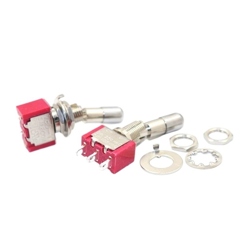 1PCS T8013-LKBQ Locking Lever 3Pin 2Position ON-ON SPDT Toggle Switch Rocker Switch T8013 6mm 3A/250VAC Self Locking T80-T