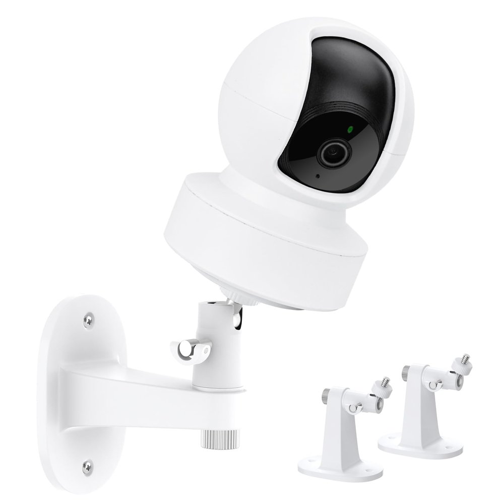 2Pack Adhesive Wall Mount Bracket Compatible with Kasa Indoor Pan/Tilt Smart Security Camera(EC70/71)/TP-Link Tapo C200/210, 360 Degree Adjustable Security Mount Holder