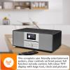 MangoKit MS4+ CD Player I FM Radio I HiFi System I Bluetooth I Powerful Stereo System I Acoustic Wood Cabinet I CD Player with Speakers I 40 Presets,Headphone Jack I Metallic Black Finish view 3