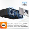 MangoKit MS4+ CD Player I FM Radio I HiFi System I Bluetooth I Powerful Stereo System I Acoustic Wood Cabinet I CD Player with Speakers I 40 Presets,Headphone Jack I Metallic Black Finish view 4