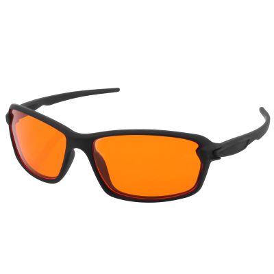 FIONOFY 100% Blue Light Blocking Amber Glasses for Sleep - Nighttime EyeWear, Computer Gaming Glasses for Men Women, Special Orange Tinted Glasses Help You Sleep and Relax Your Eyes, Black