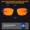 FIONOFY 100% Blue Light Blocking Amber Glasses for Sleep - Nighttime EyeWear, Computer Gaming Glasses for Men Women, Special Orange Tinted Glasses Help You Sleep and Relax Your Eyes, Black view 4