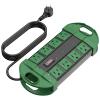 CCCEI Outdoor Power Strip Weatherproof with 8 Plug, Waterproof Extension Cord with Multiple Outlets, Christmas Exterior Garden Yard Surge Protector 25FT, Green. view 1